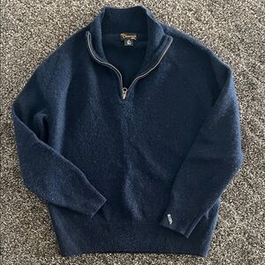 Crewcuts Dark Blue Cashmere Zip-Up Sweater